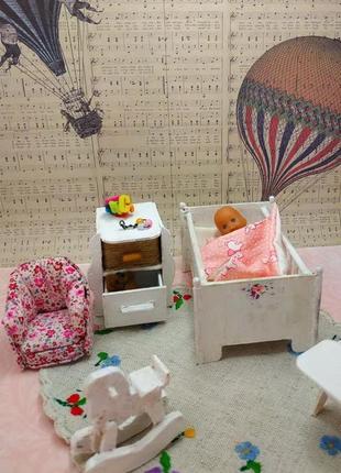 Кукольная мебель для детской, винтаж, миниатюра, кукольный дом8 фото