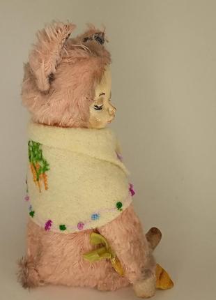 Зайчик у стилі тедді-дол, подарунок, для колекціонера, купити україна, валяння