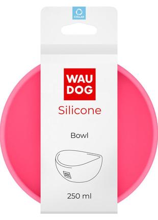 Миска waudog silicone, 250 мл рожевий1 фото