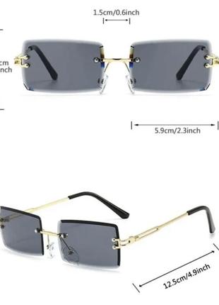 Прямоугольные очки, солнцезащитные очки, квадратные очки2 фото
