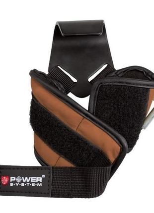 Крюки спортивные на запястья для тяги power system hooks ps-3300 brown xl