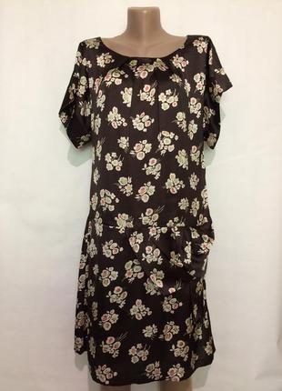 Лёгкое атласное платье в принт!!