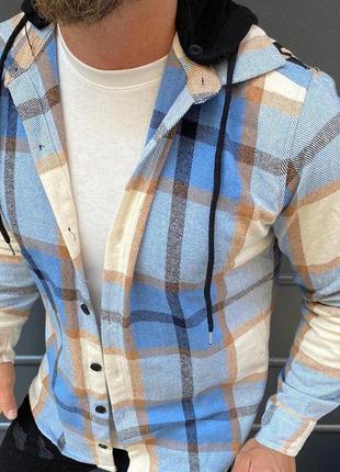 Байковая рубашка с капюшоном