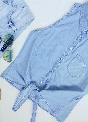 Джинсова сорочка на зав*язках від h&m