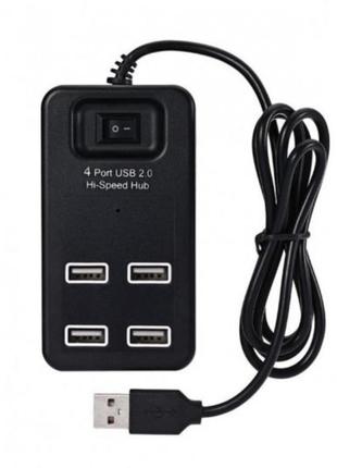 Сетевой фильтр usb хаб на 4 порта usb 2.0 p-1601 чёрный