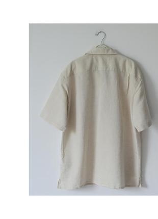 Идеальная льняная рубашка uniqlo. легкая натуральная рубашка лен. рубашка оверсайз7 фото
