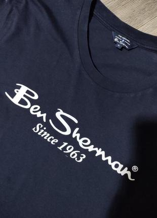 Мужская футболка / ben sherman / синяя хлопковая футболка / поло / мужская одежда / чоловічий одяг /3 фото