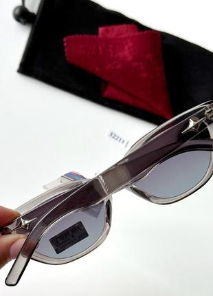 Сонцезахисні жіночі окуляри в ретро стилі, сіро-чорні4 фото