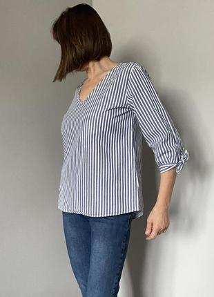 Женская хлопковая  блузка в полоску4 фото