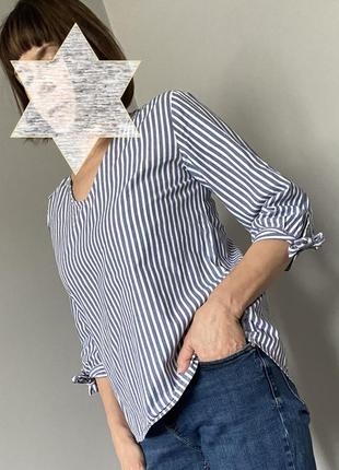 Женская хлопковая  блузка в полоску2 фото