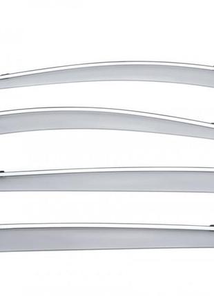 Дефлектори вікон (вітровики) ford focus 2005-2008 (з хром молдингом) avtm