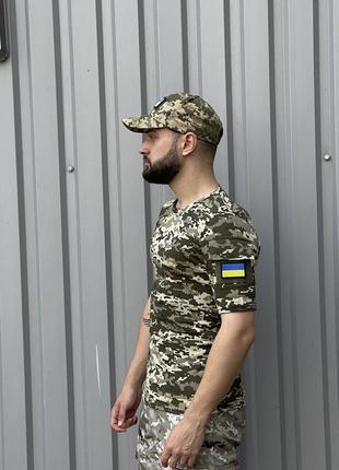 Тактична піксельна поло футболка якісна чолові військова футболка з липучками під шеврони тактичний одяг6 фото