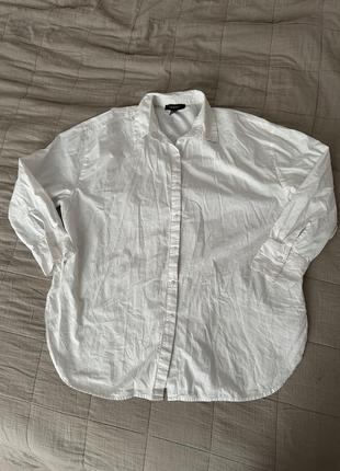 Рубашка базовая белая primark оверсайзд4 фото