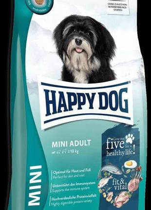 Сухий корм happy dog mini adult для дорослих собак  дрібних порід 10 кг.