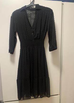 Черное нежное платье1 фото