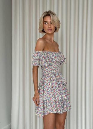 Романтична сукня в квіти із літнього дихаючего  штапелю2 фото