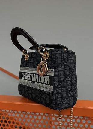 Женская сумка christian dior d-lite black стерео8 фото