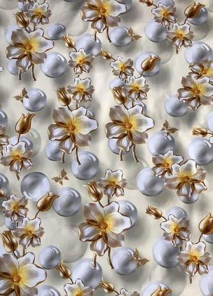 Клеенка скатерть силикон орхидея с перлами на стол на метраж5 фото