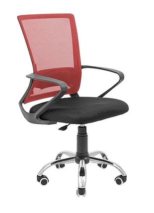 Кресло робин хром пиастра сетка черная + красная