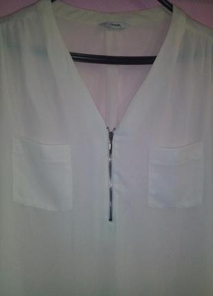 Біла блуза з замком. б-12 фото