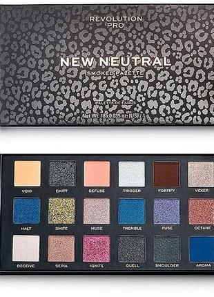 Revolution pro new neutrals eyeshadow smoked palette палетка тіней для повік