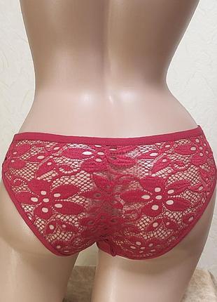 Трусики слипы женские хлопчатобумажные с кружевной задней частью