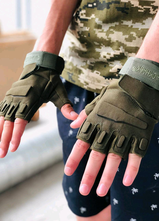 Військові тактичні рукавиці олива2 фото