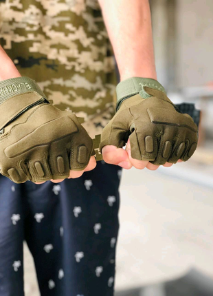 Військові тактичні рукавиці олива4 фото