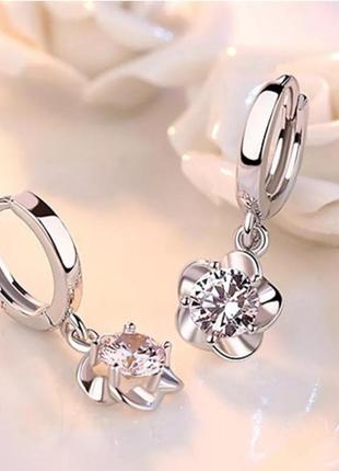 Сережки срібло silver original ніжні сяючі