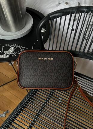 Женская сумка michael kors jet set dark brown