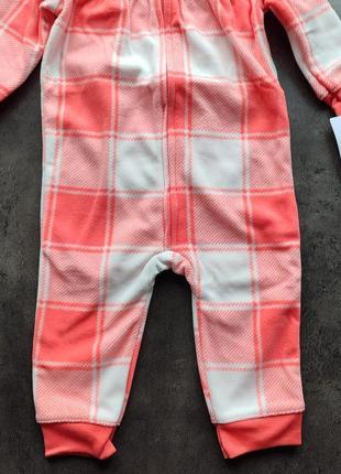 Carters флисовый комбинезон человечек слип baby plaid hooded zip-up fleece jumpsuit carter's9 фото