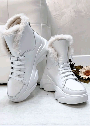 Черевики шкіряні черевики зимові черевики, черевики на платформі4 фото