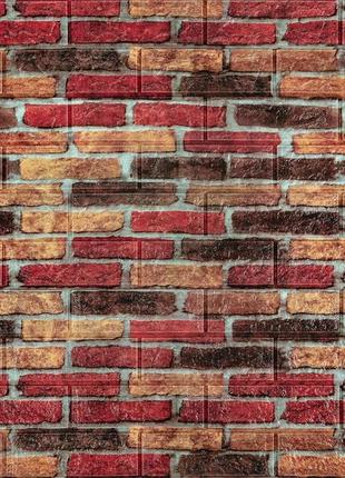 Самоклеющаяся декоративная 3d панель под бежево-коричневый кирпич екатеринослав 700x770x5мм (047) sw-00000026