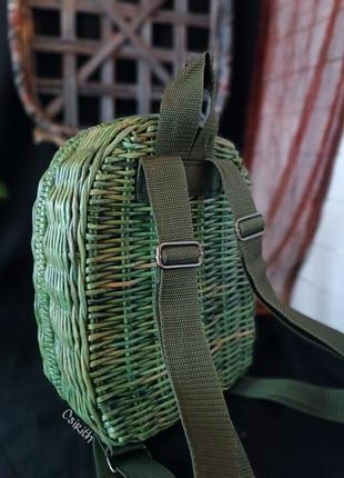 Плетеный рюкзак авторский, плетеная сумка, хаки4 фото