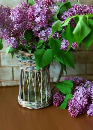 Плетена ваза, глечик1 фото
