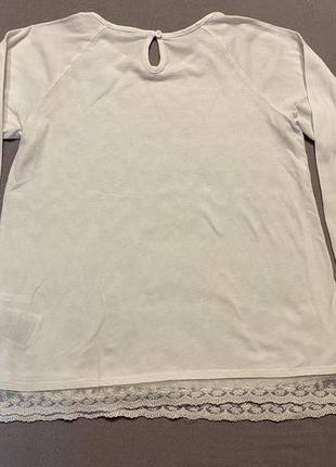 Блузка реглан біла h&m для дівчинки 8-10 років зріст 134-140 см2 фото
