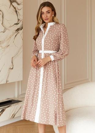 Стильное платье-рубашка из принтованного софта