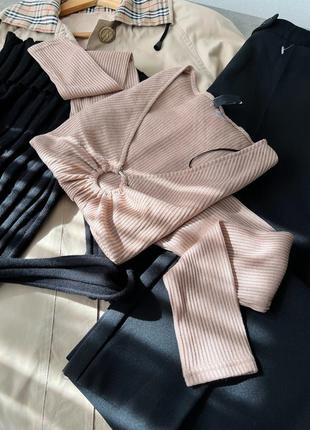 Бежева кофтинка з кільцем h&m