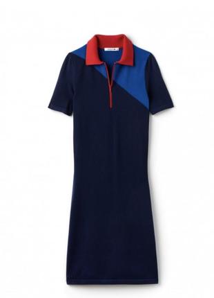 Сукня lacoste women's colorblock jersey zip neck tailored polo