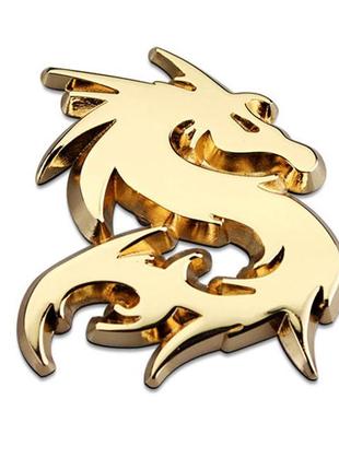 Наклейка на авто sv f44303 металева у вигляді китайського дракона 5,2*4,8 см золотистий (sv2636-3g)