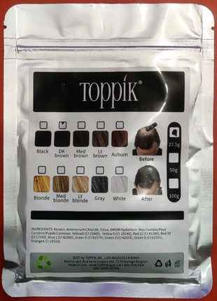 Кератиновый загуститель для волос "toppik"2 фото