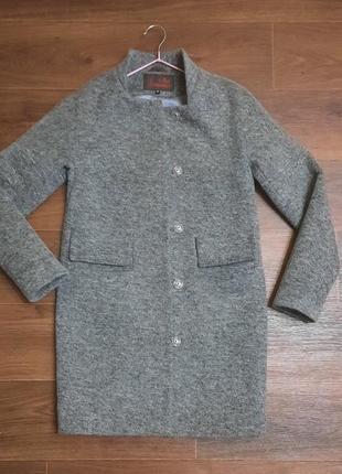 Пальто жіноче на підкладці, сірого кольору, розмір xs,  40, пальто на осінь