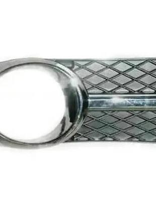 Решетка бампера chevrolet aveo sd (t250) 06-12 правая с отверстием под п/тум, с хромом (шевроле авео)