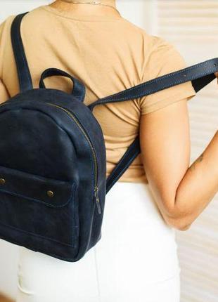 Міні рюкзак з натуральної шкіри, рюкзак для роботи, подарунок дівчині1 фото