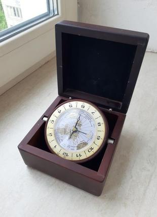 Годинник настільний у скриньці компас світовий час подарункових д8 фото