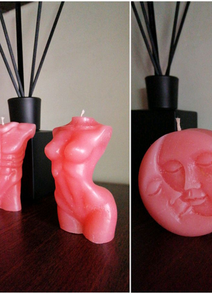 Свічки з золотою поталью формові соєві свечи тіла торс с декором