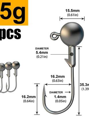 Набір рибальських гачків sv 4 шт. 25 g з кривошипною джиг-головкою (sv3304)1 фото