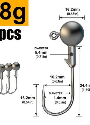 Набір рибальських гачків sv 4 шт. 28 g з кривошипною джиг-головкою (sv3306)1 фото
