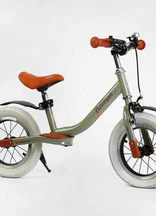 Дитячий велобіг corso "triumph" 74100. сталева рама, надувні колеса 12", підніжка, крила, дзвіночок2 фото