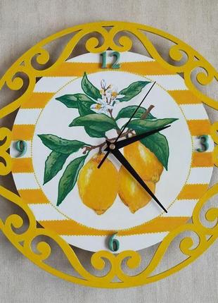 Настінні годинники з лимонами1 фото